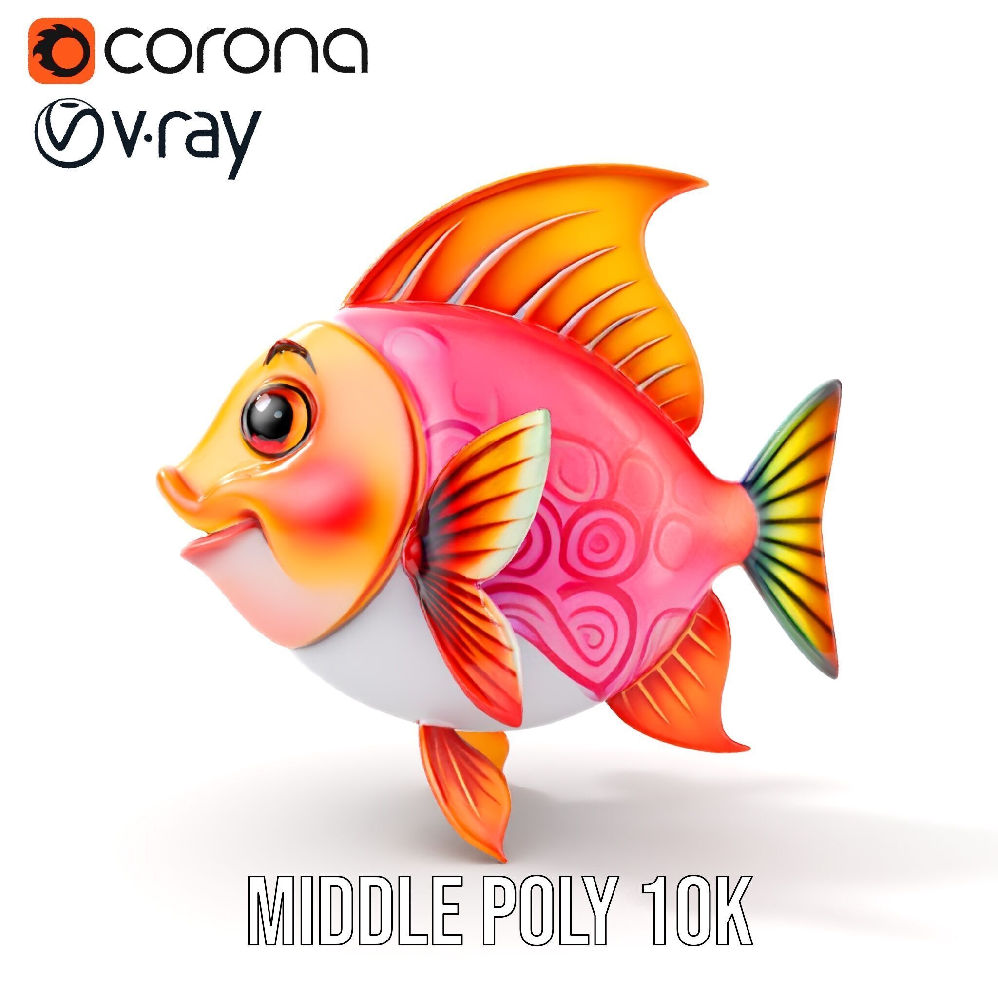 Cartoon Fish Character Model Pack Low-poly 3D model_12