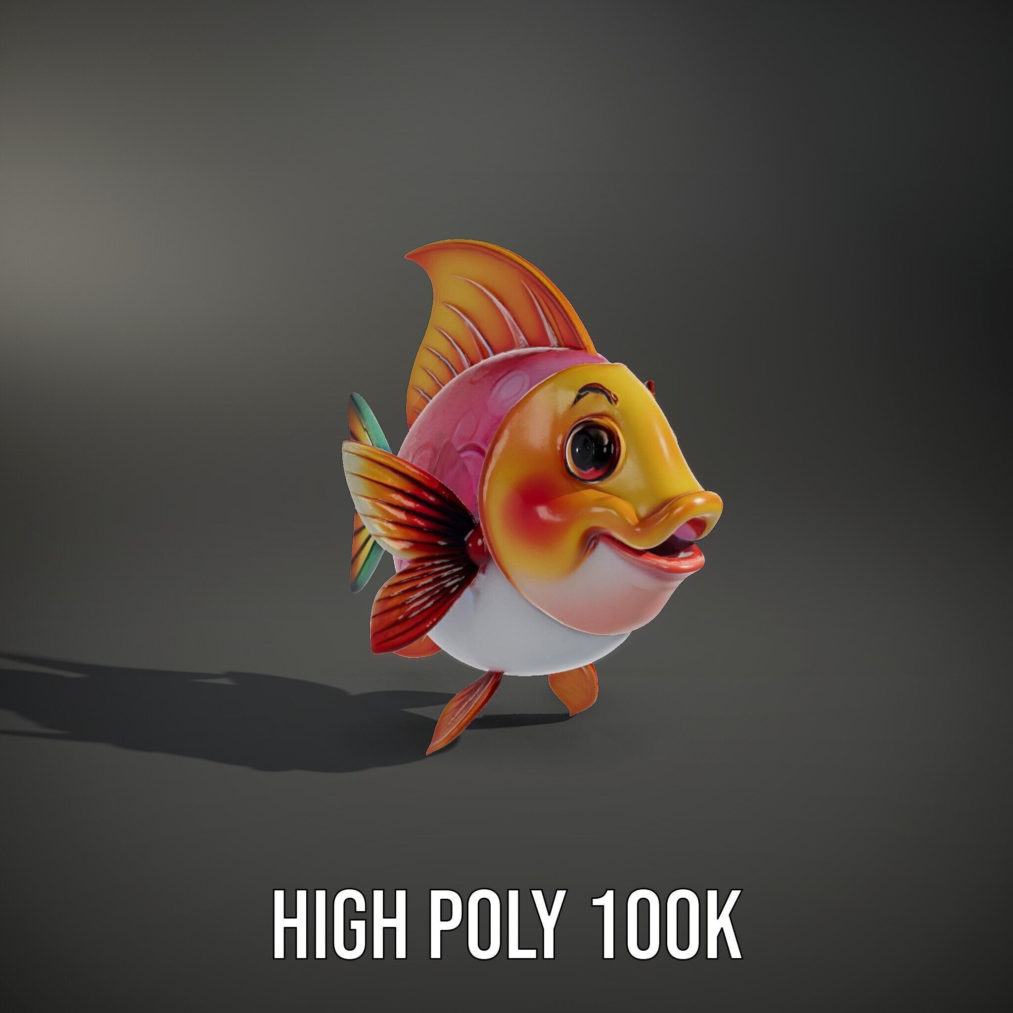 Cartoon Fish Character Model Pack Low-poly 3D model_14