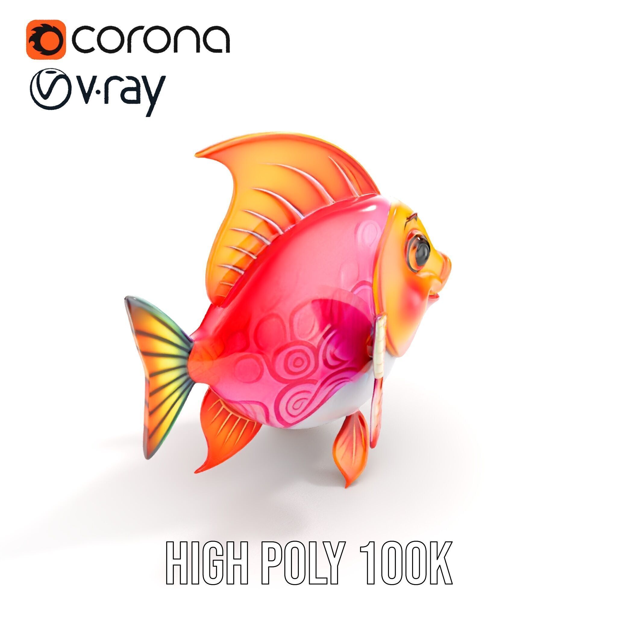 Cartoon Fish Character Model Pack Low-poly 3D model_27
