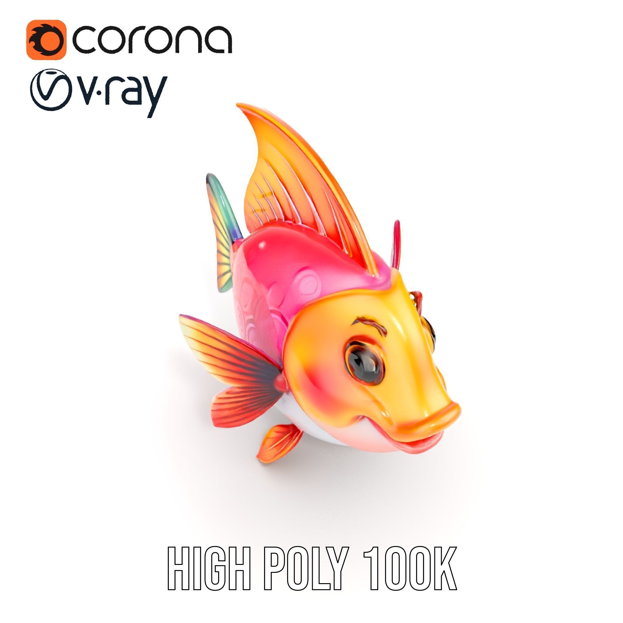 Cartoon Fish Character Model Pack Low-poly 3D model_24