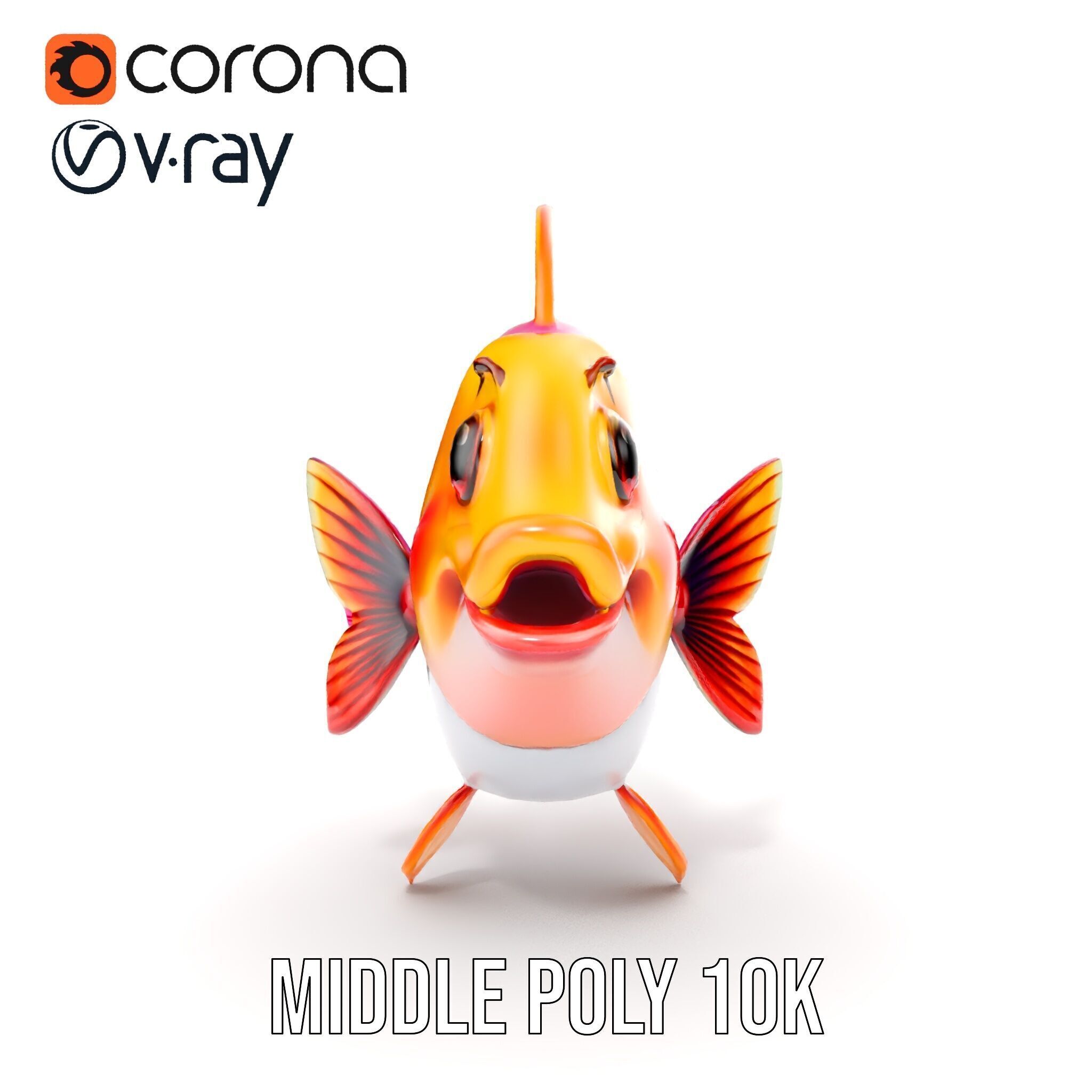 Cartoon Fish Character Model Pack Low-poly 3D model_9