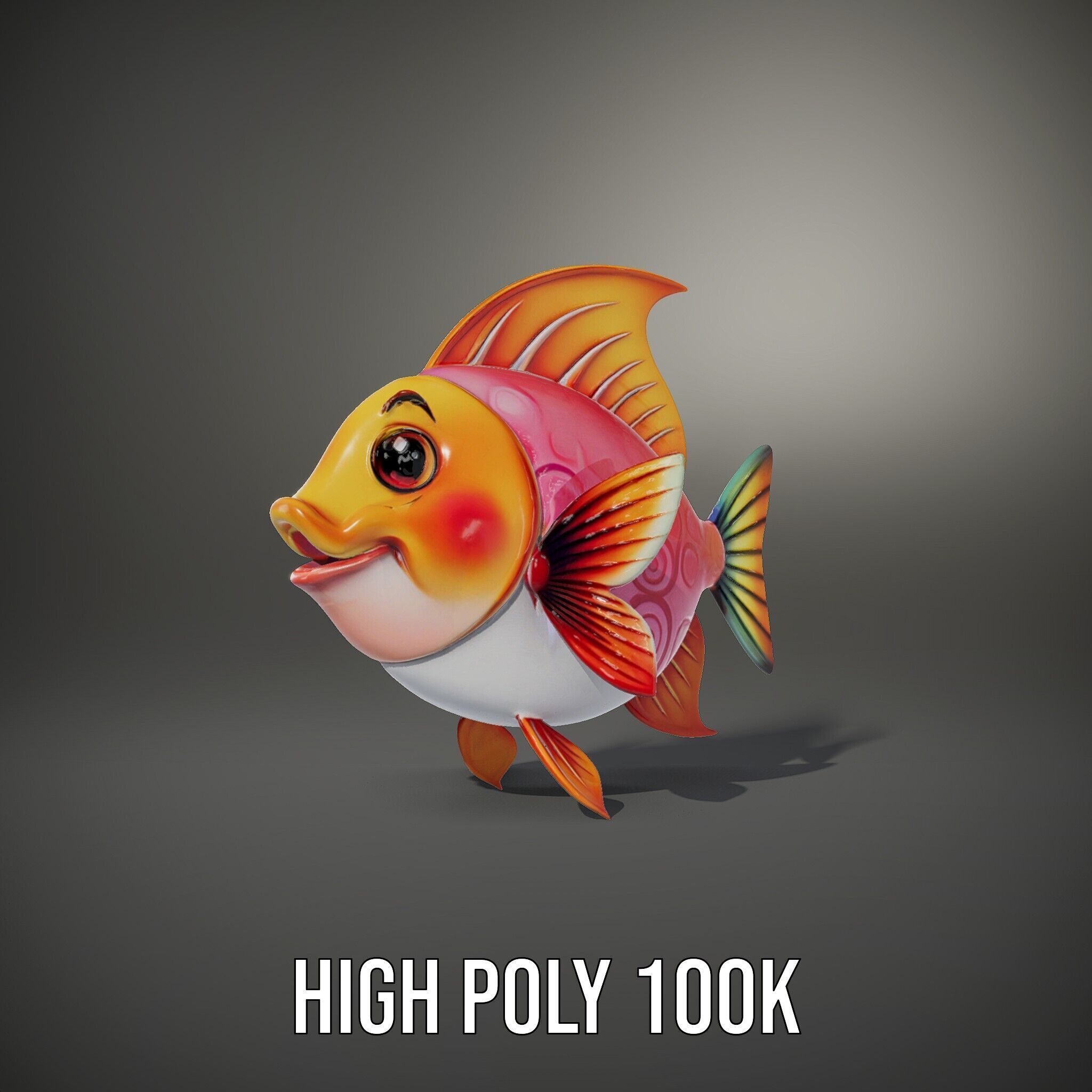 Cartoon Fish Character Model Pack Low-poly 3D model_11