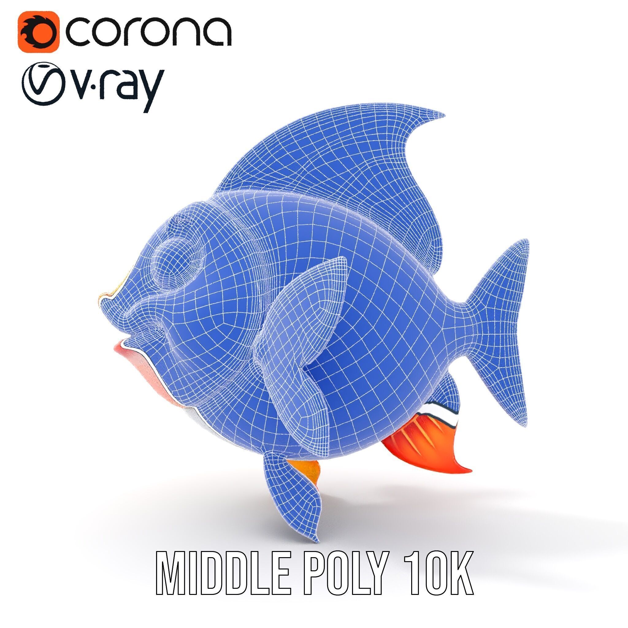 Cartoon Fish Character Model Pack Low-poly 3D model_31