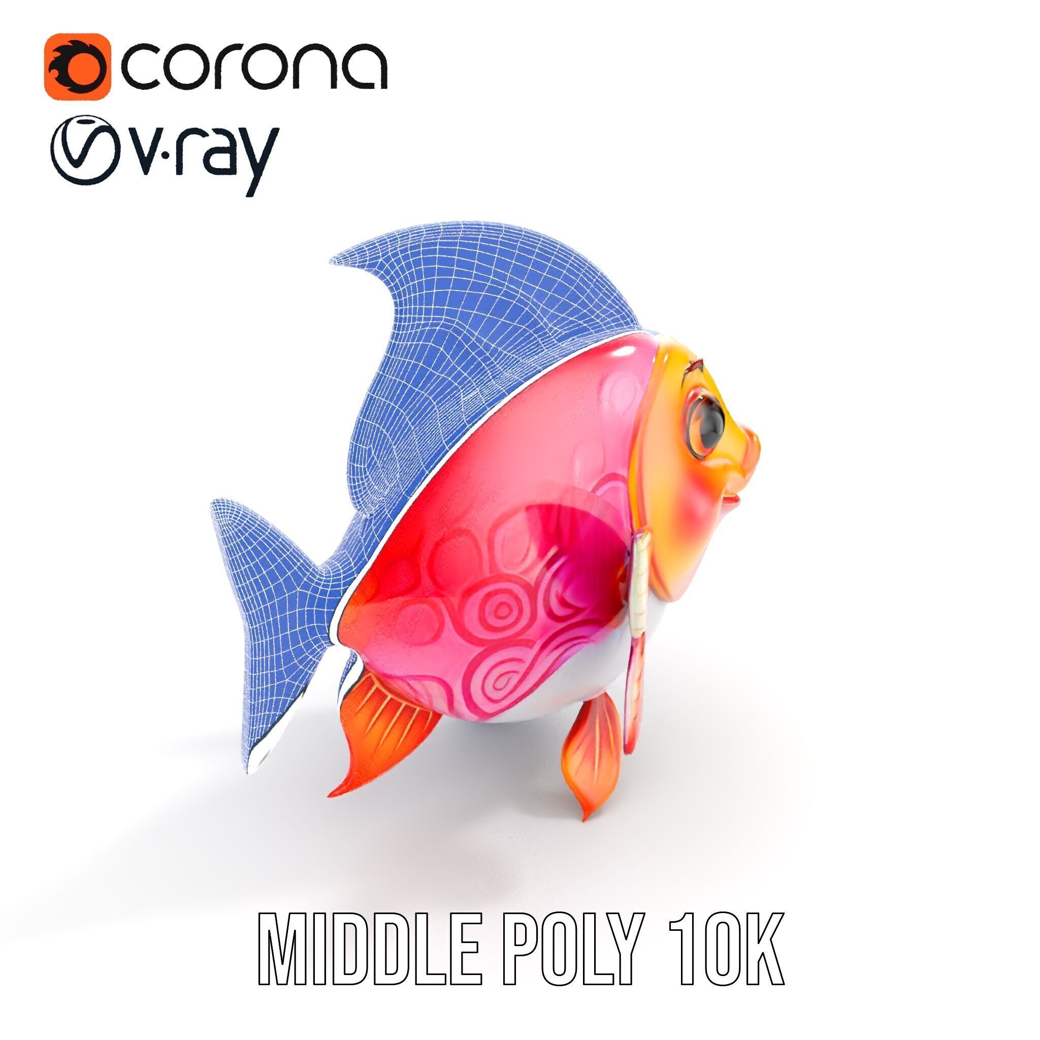 Cartoon Fish Character Model Pack Low-poly 3D model_22