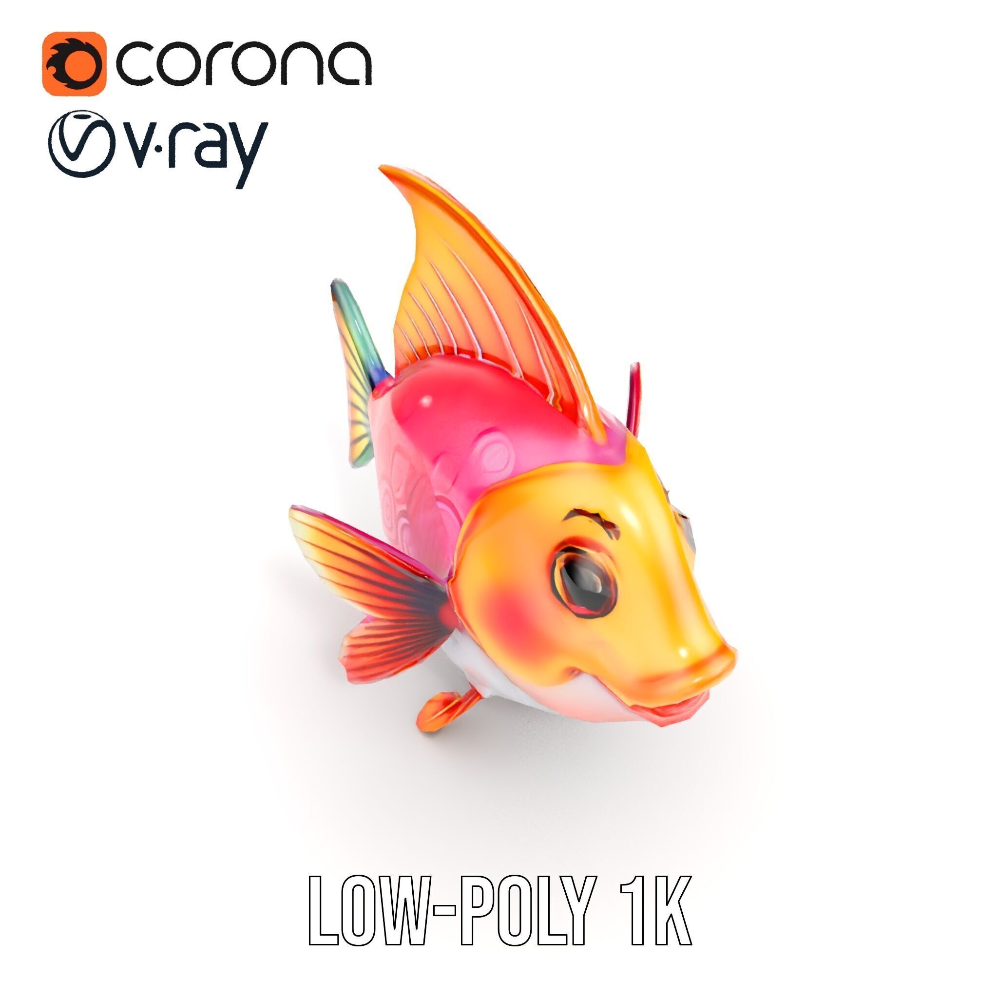 Cartoon Fish Character Model Pack Low-poly 3D model_26
