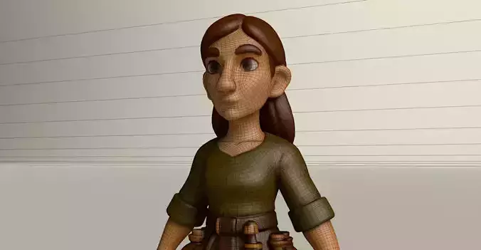 Stylized Game Ready Human Character Rigged named Mimi