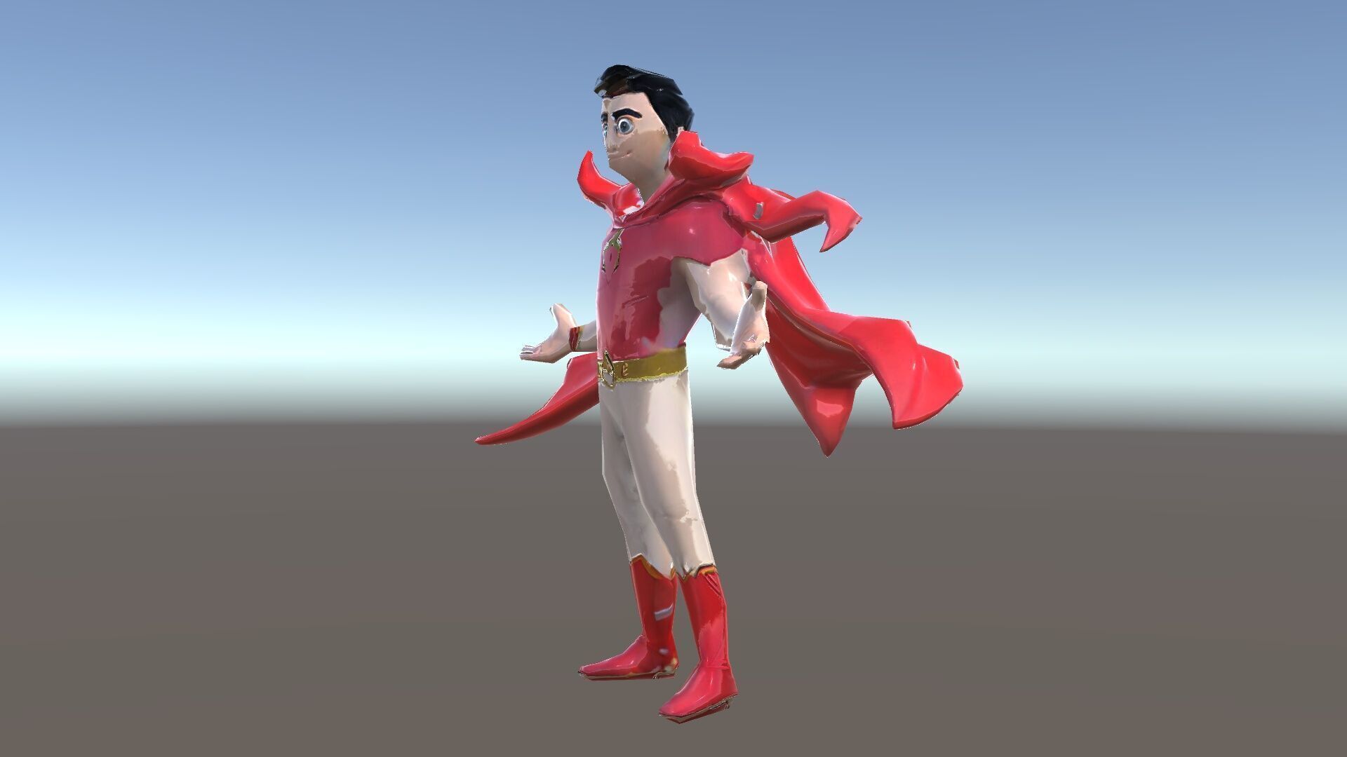 Heroic Superhero Character Rigged and Animated Low-poly 3D model_34