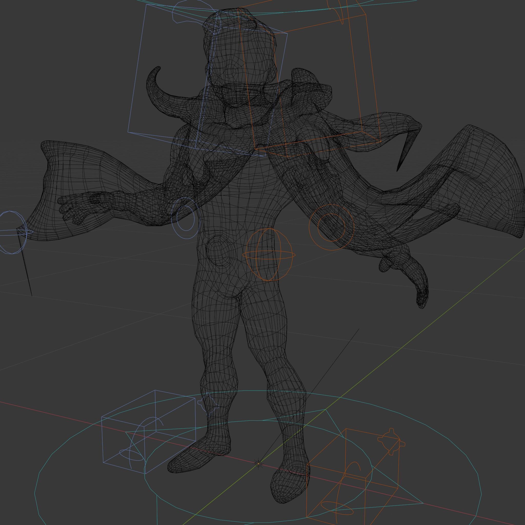 Heroic Superhero Character Rigged and Animated Low-poly 3D model_9