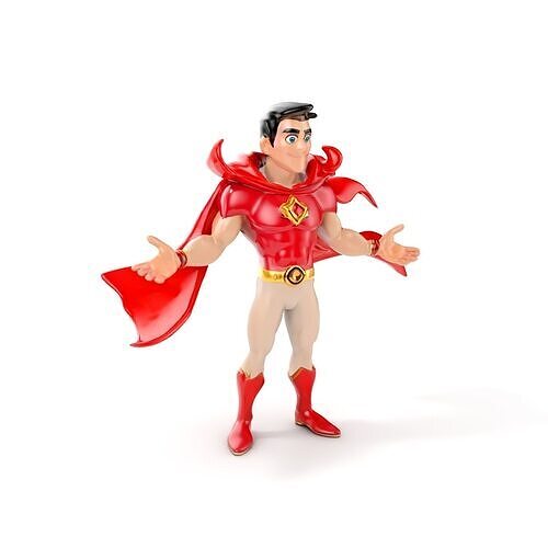 Heroic Superhero Character Rigged and Animated Low-poly 3D model