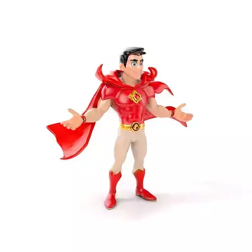 Heroic Superhero Character Rigged and Animated Low-poly 3D model