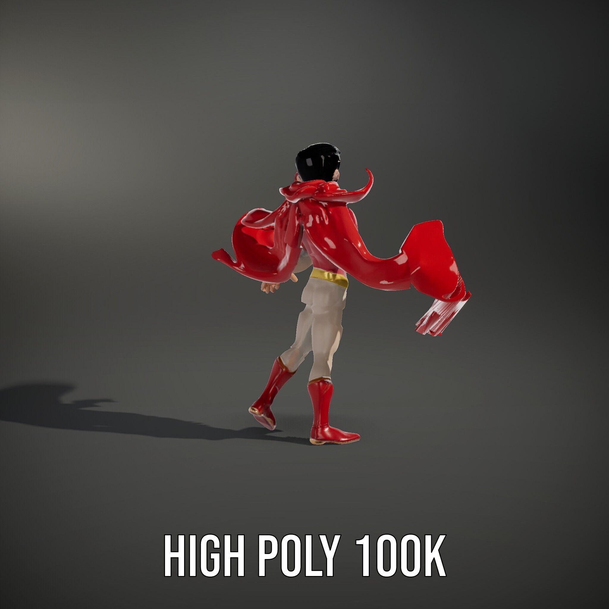 Heroic Superhero Character Rigged and Animated Low-poly 3D model_11