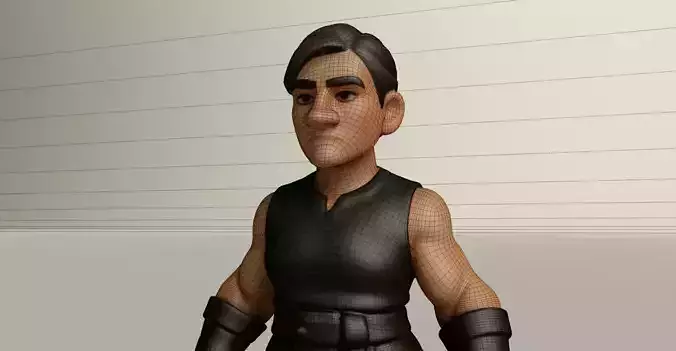 Stylized Game Ready Human Character Rigged named Mingesa Low-poly 3D model