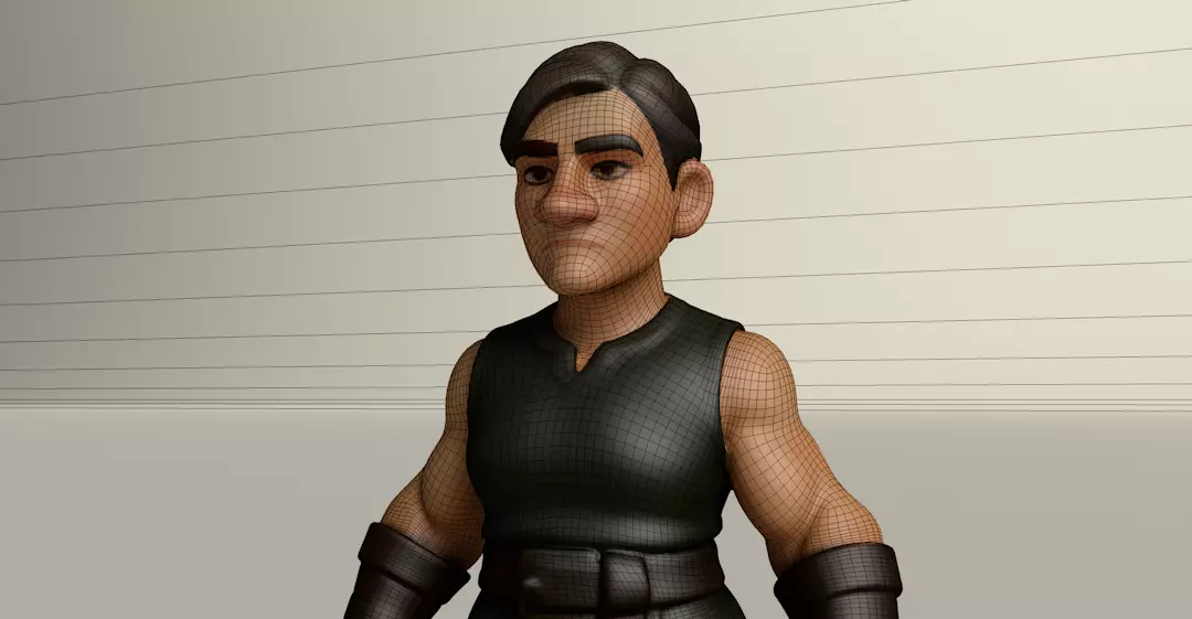 Stylized Game Ready Human Character Rigged named Mingesa Low-poly 3D model_0