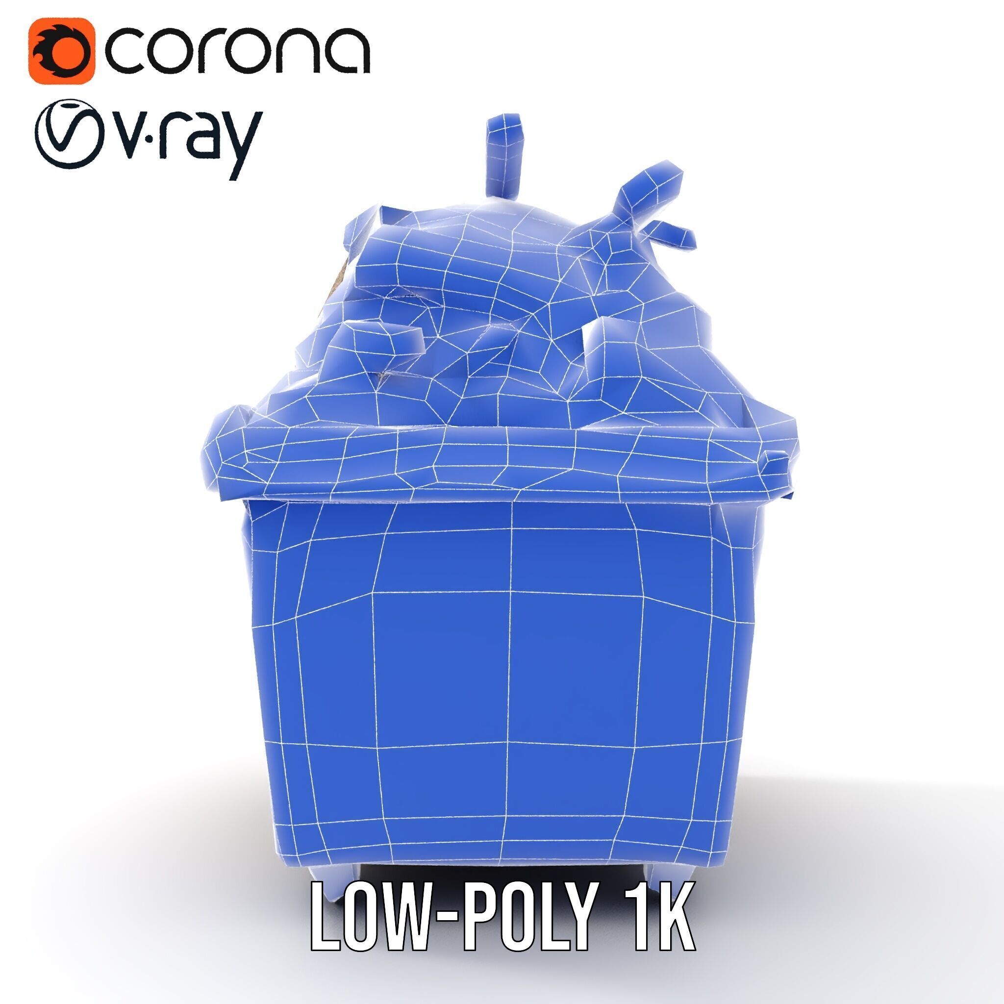 Rusty Dumpster with Bricks Model Pack Low-poly 3D model_13