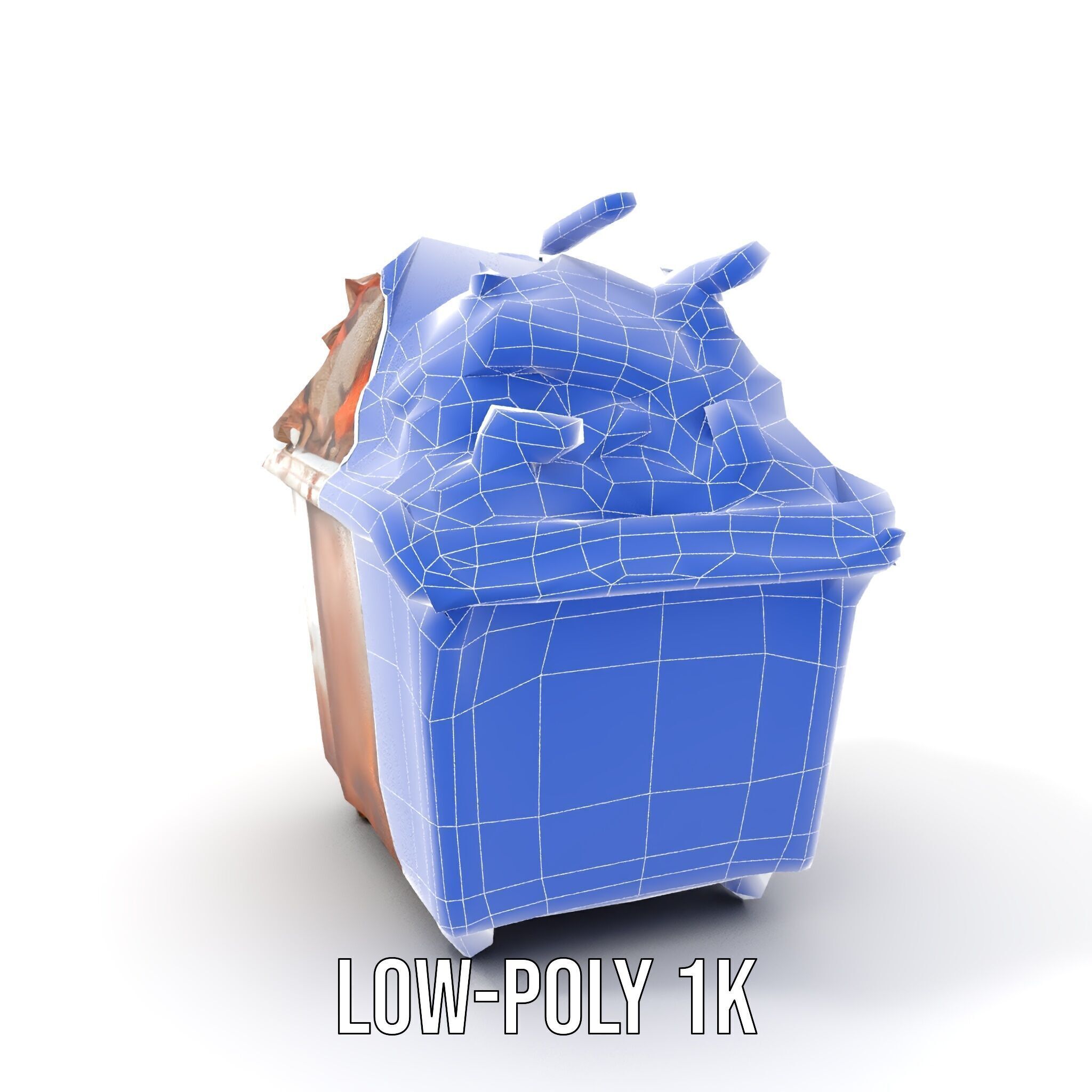Rusty Dumpster with Bricks Model Pack Low-poly 3D model_18