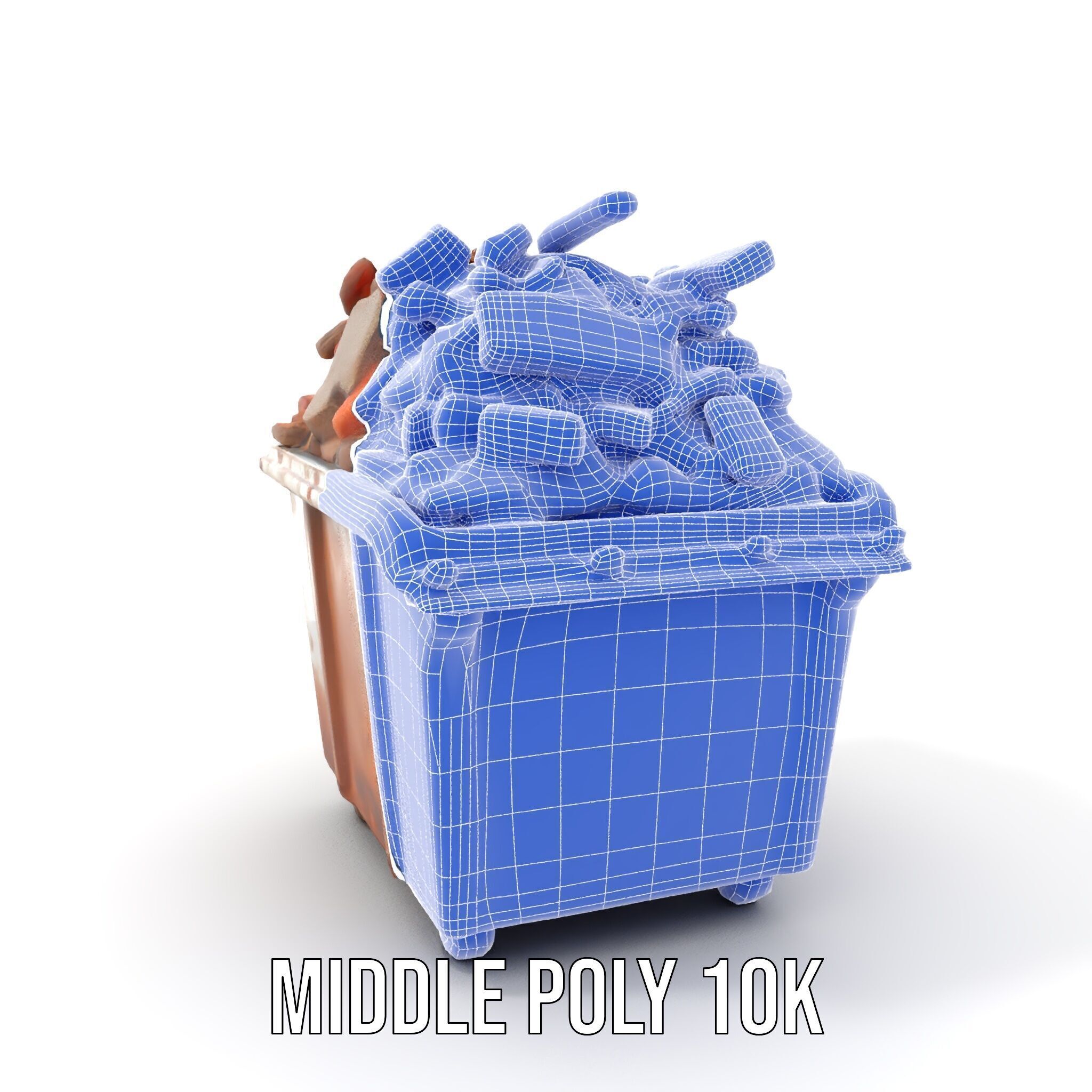 Rusty Dumpster with Bricks Model Pack Low-poly 3D model_23