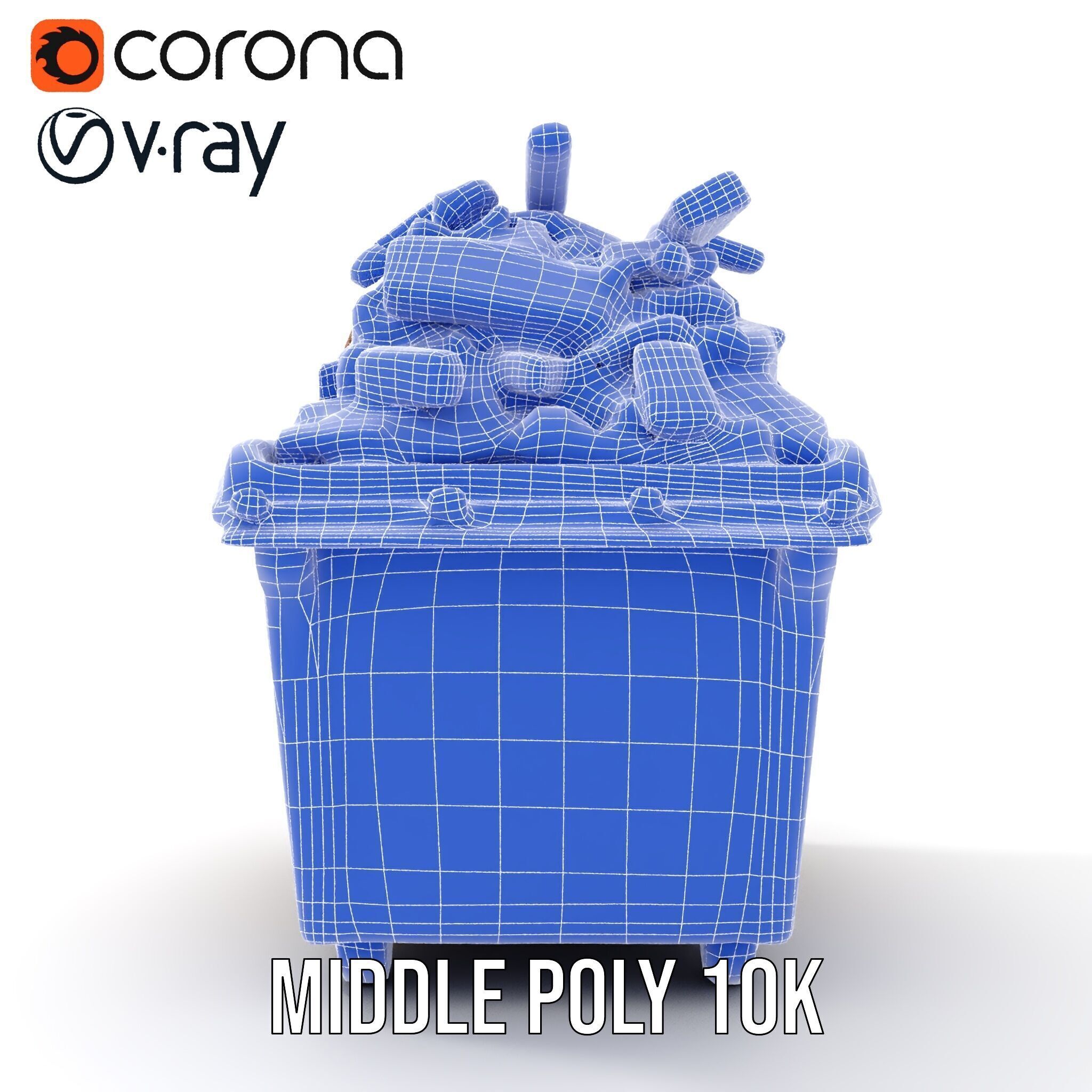 Rusty Dumpster with Bricks Model Pack Low-poly 3D model_31