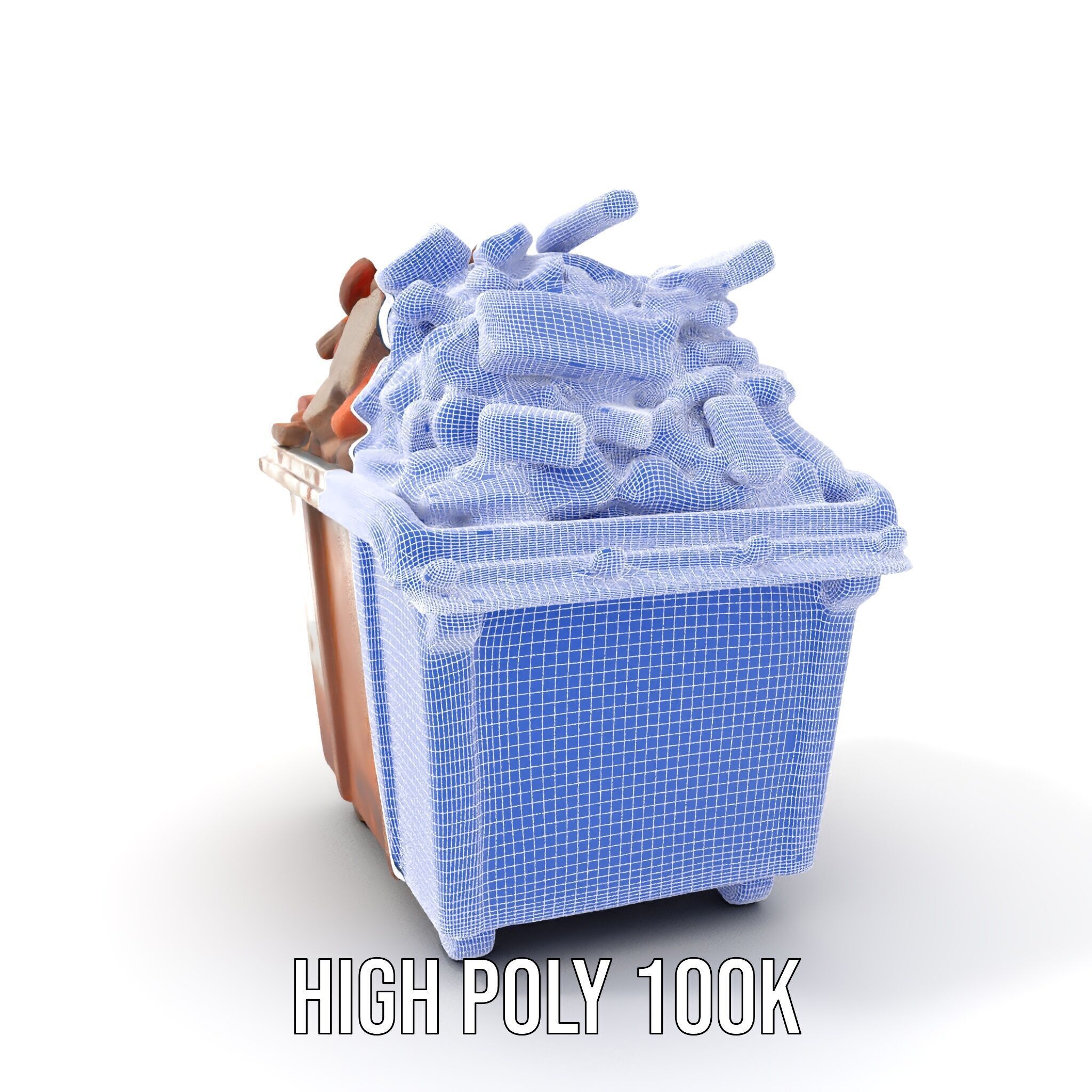 Rusty Dumpster with Bricks Model Pack Low-poly 3D model_4