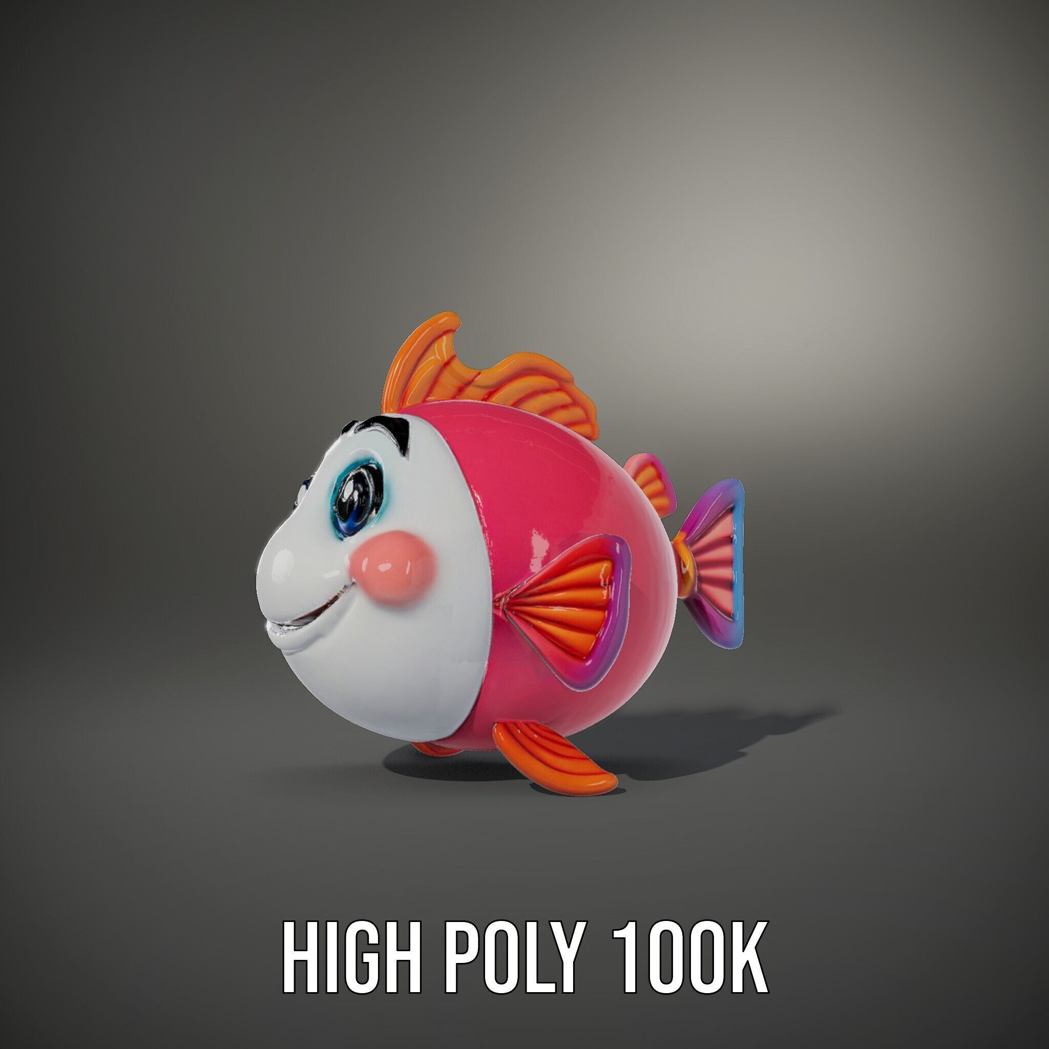Cartoon Fish Character Model Pack Low-poly 3D model_11