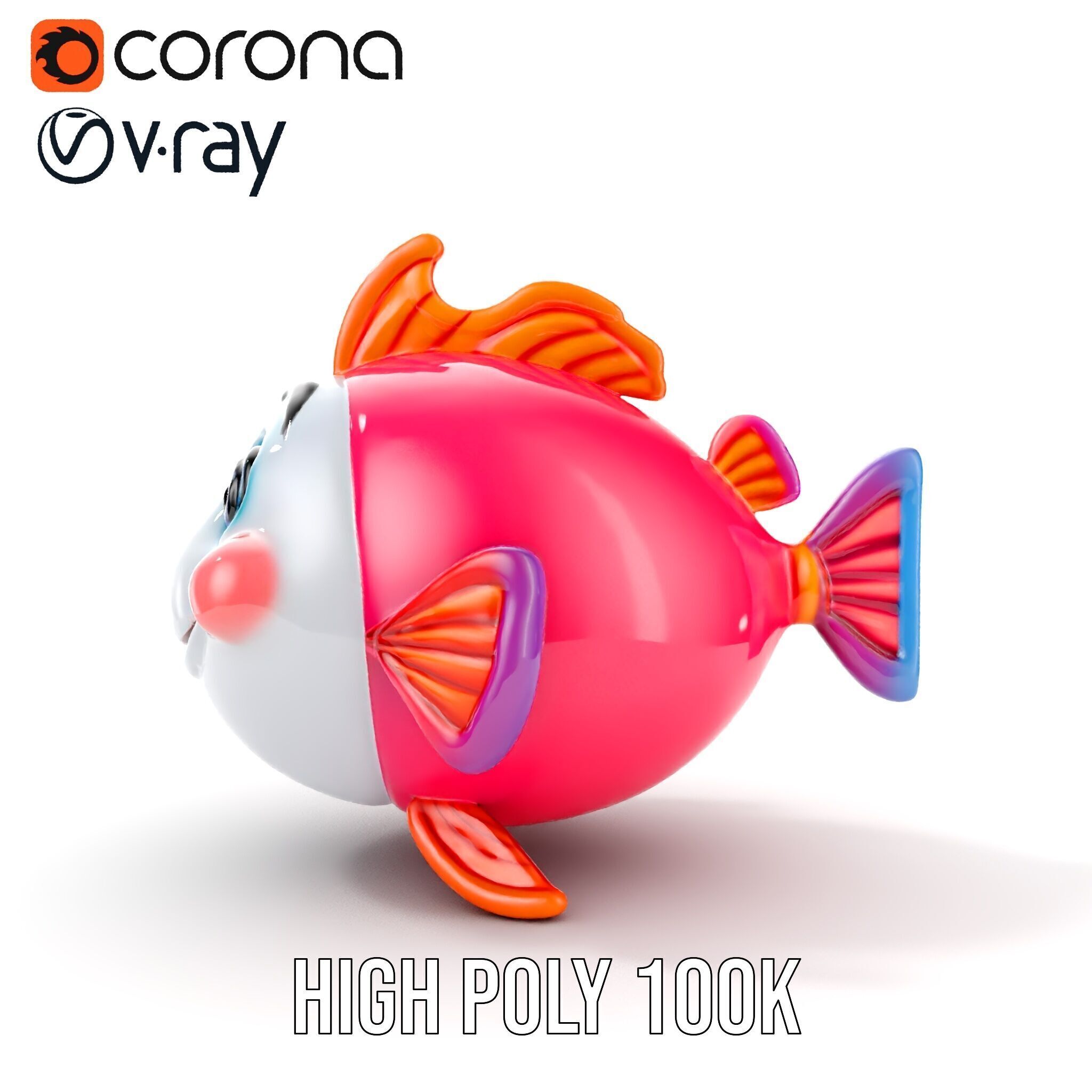 Cartoon Fish Character Model Pack Low-poly 3D model_21