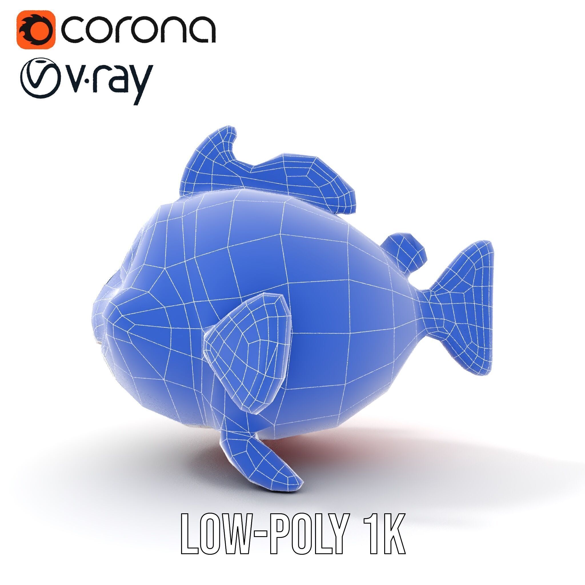 Cartoon Fish Character Model Pack Low-poly 3D model_29