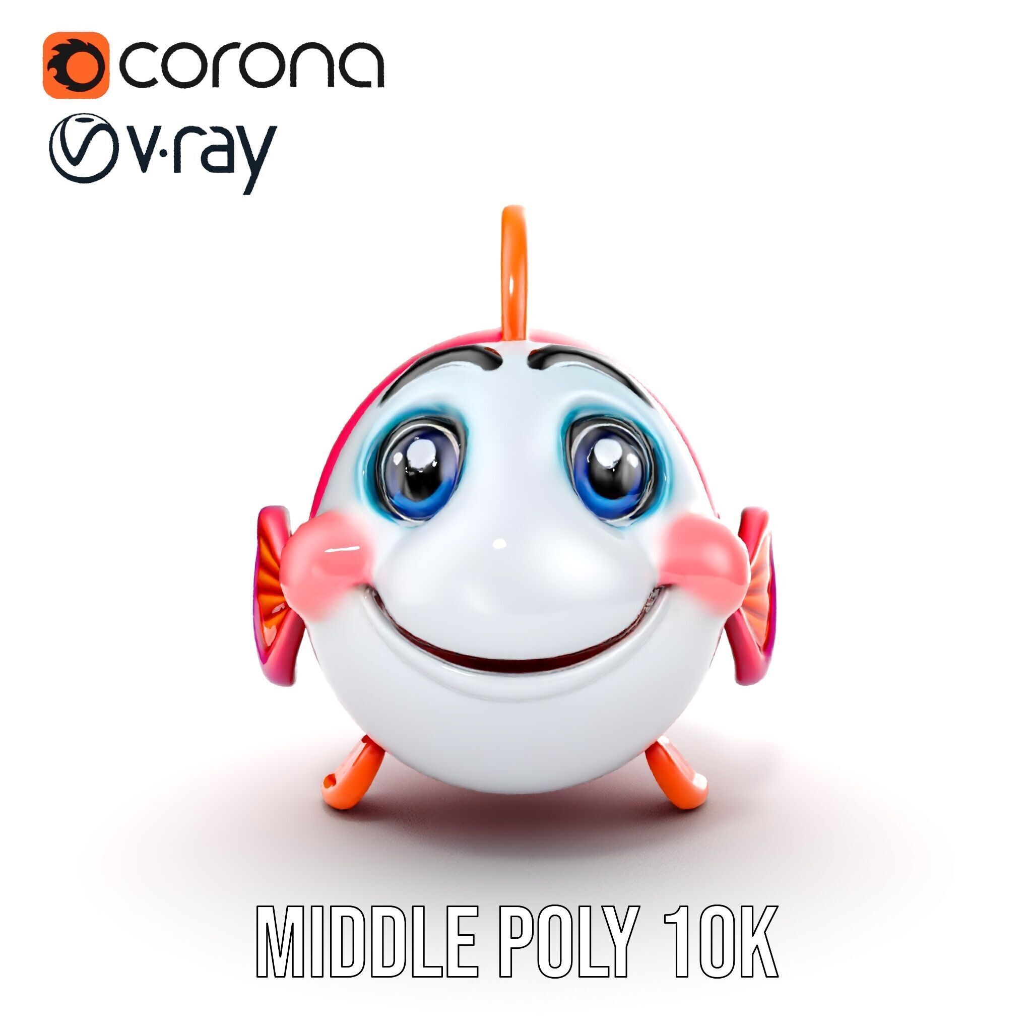 Cartoon Fish Character Model Pack Low-poly 3D model_15