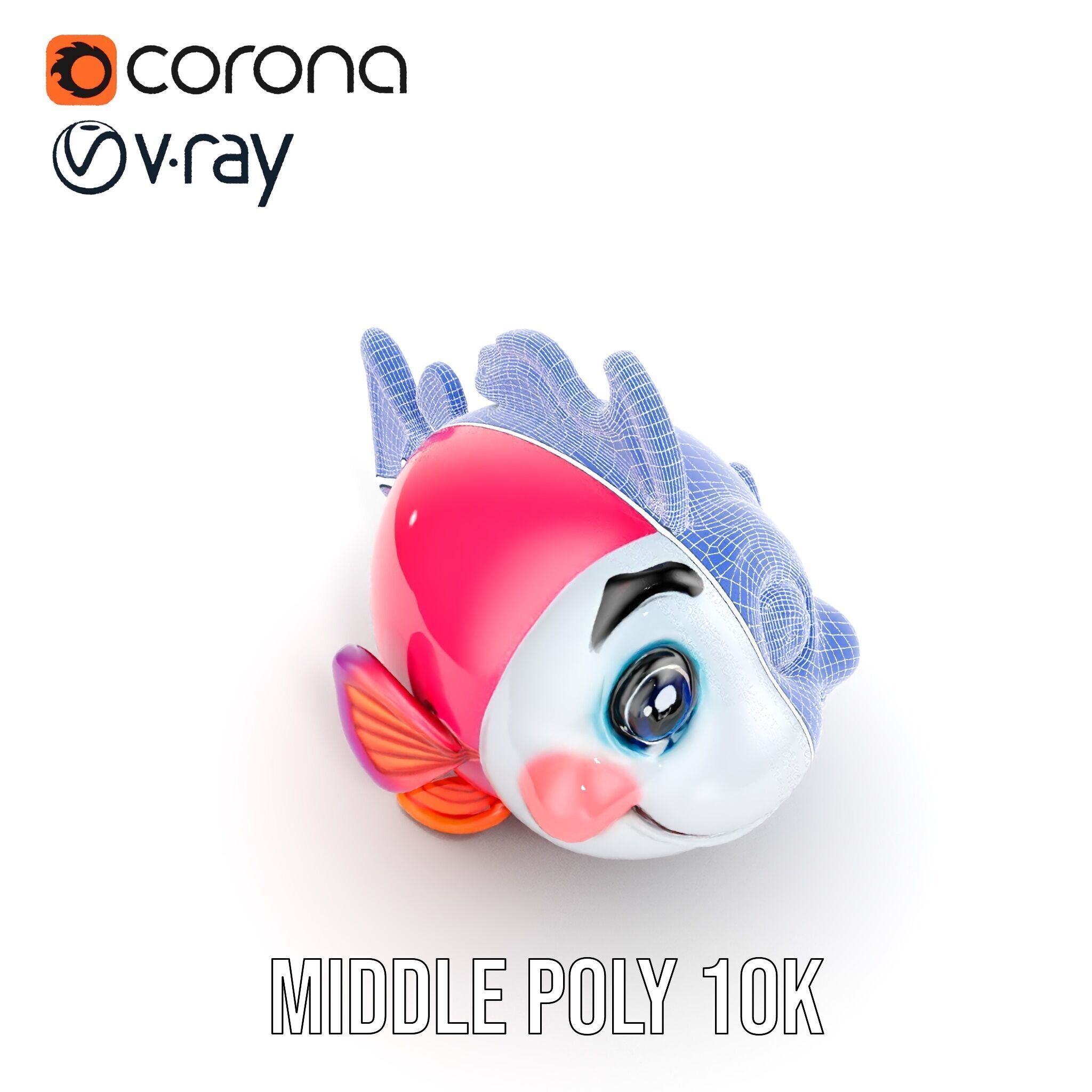 Cartoon Fish Character Model Pack Low-poly 3D model_22