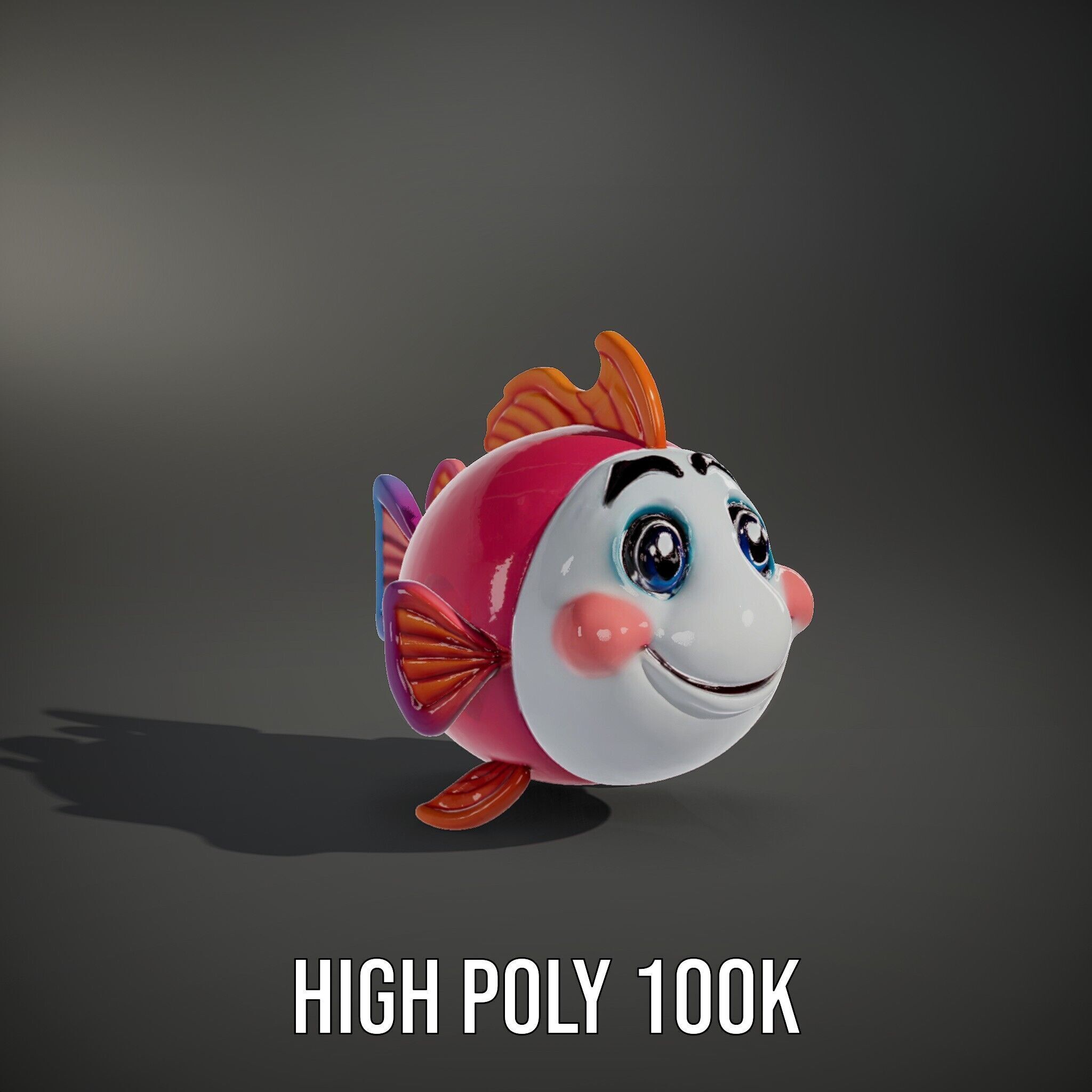 Cartoon Fish Character Model Pack Low-poly 3D model_14