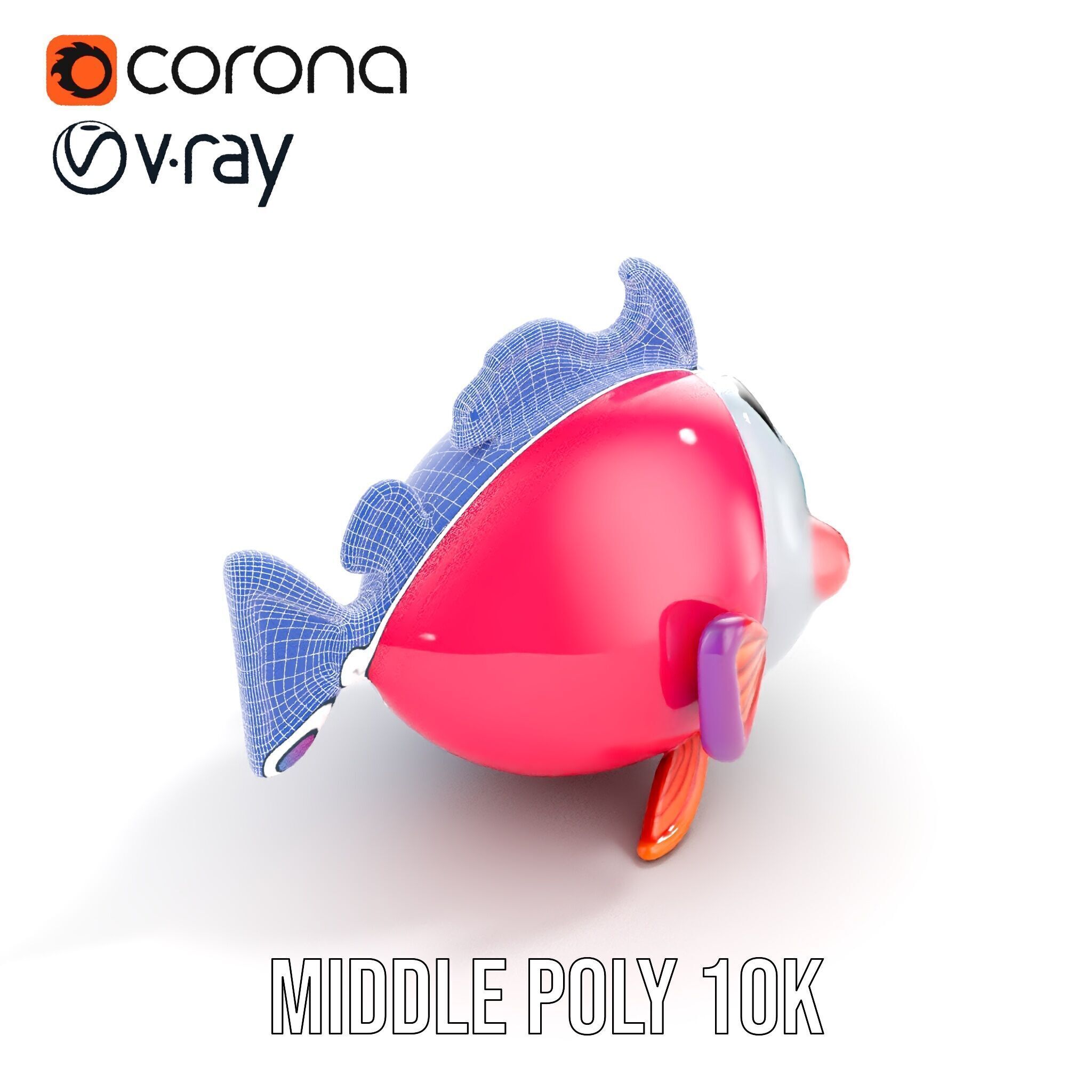 Cartoon Fish Character Model Pack Low-poly 3D model_25