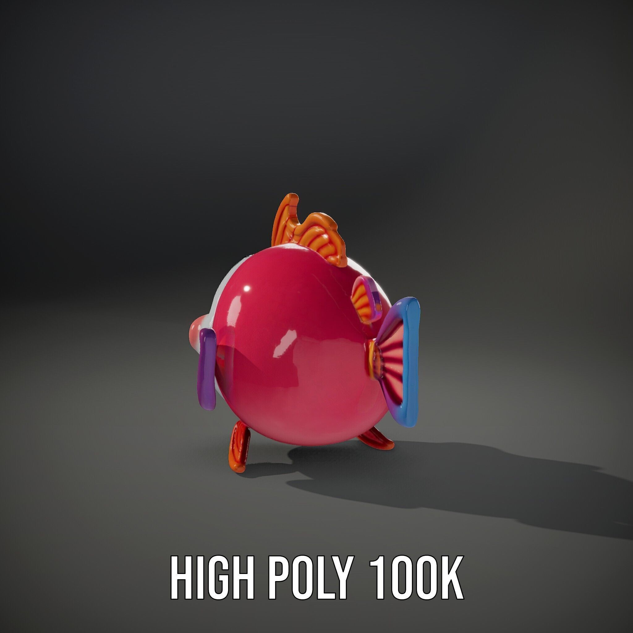 Cartoon Fish Character Model Pack Low-poly 3D model_8