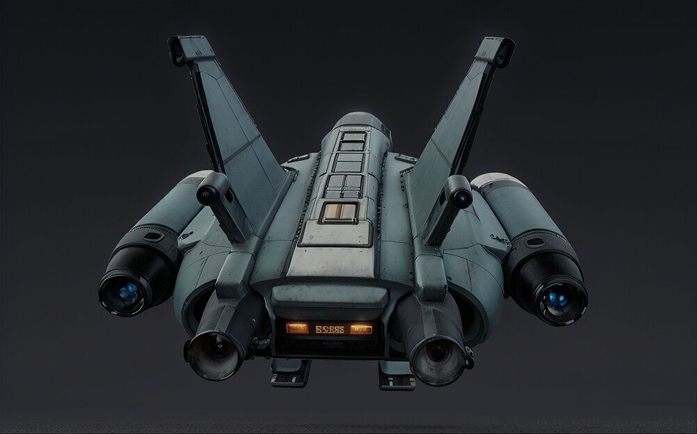 Modern Spaceship 3D model Low-poly 3D model_6