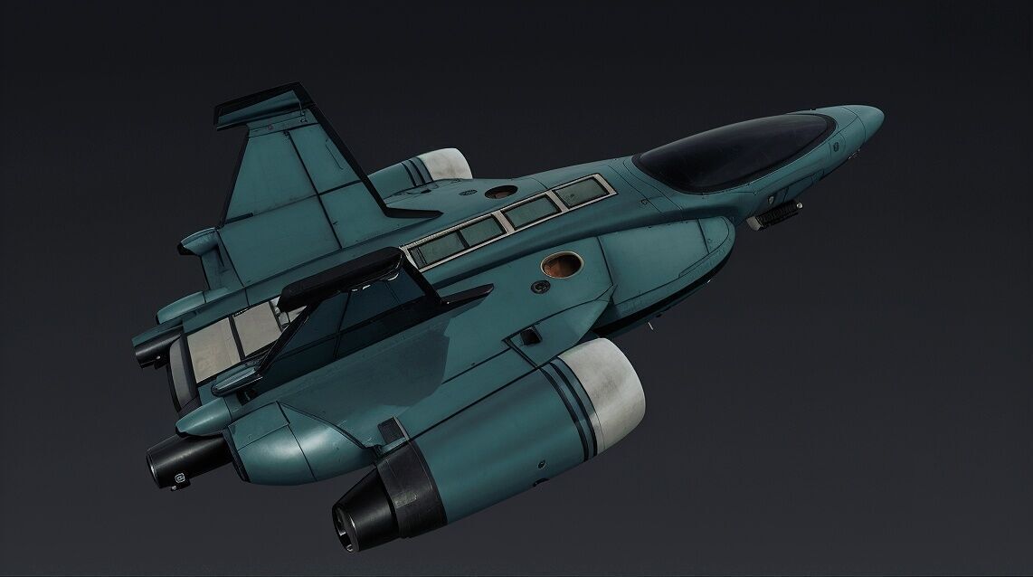 Modern Spaceship 3D model Low-poly 3D model_2