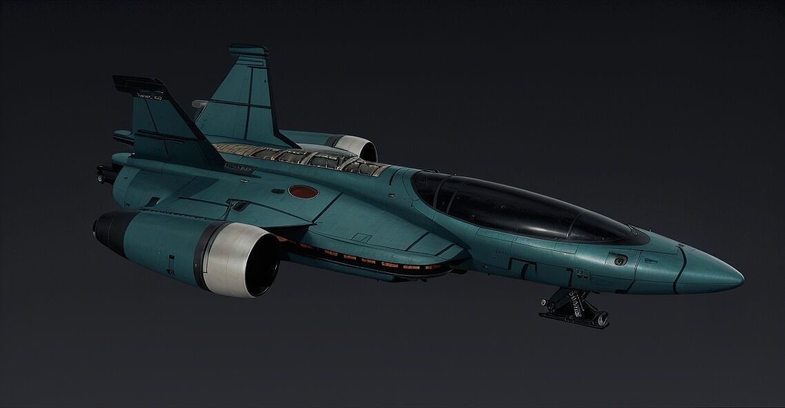 Modern Spaceship 3D model Low-poly 3D model_3