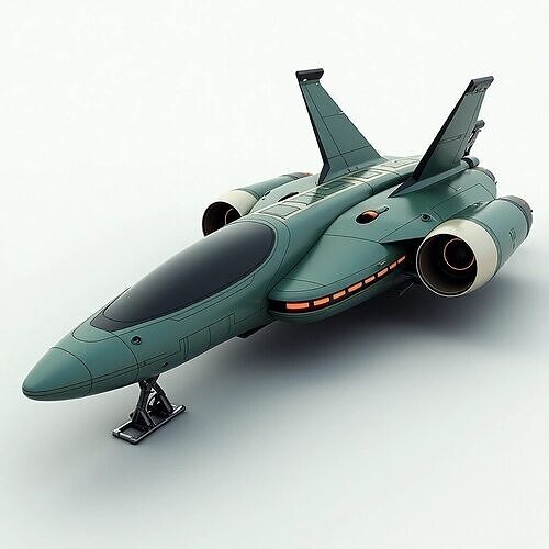 Modern Spaceship 3D model Low-poly 3D model