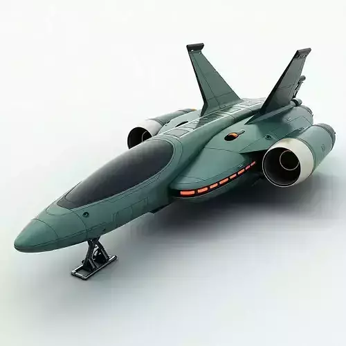 Modern Spaceship 3D model Low-poly 3D model