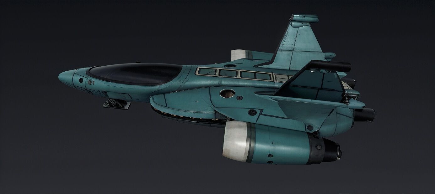 Modern Spaceship 3D model Low-poly 3D model_1