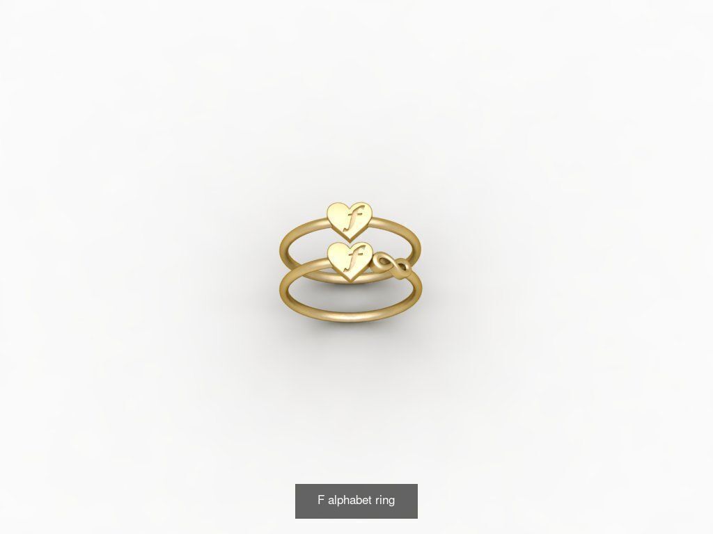 alphabet rings 3D print model alphabet band stl 3D Model Collection_6