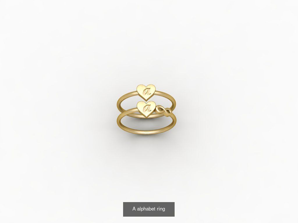 alphabet rings 3D print model alphabet band stl 3D Model Collection_34