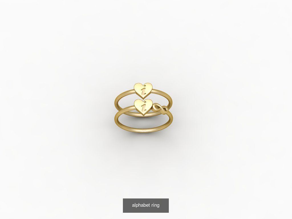 alphabet rings 3D print model alphabet band stl 3D Model Collection_11