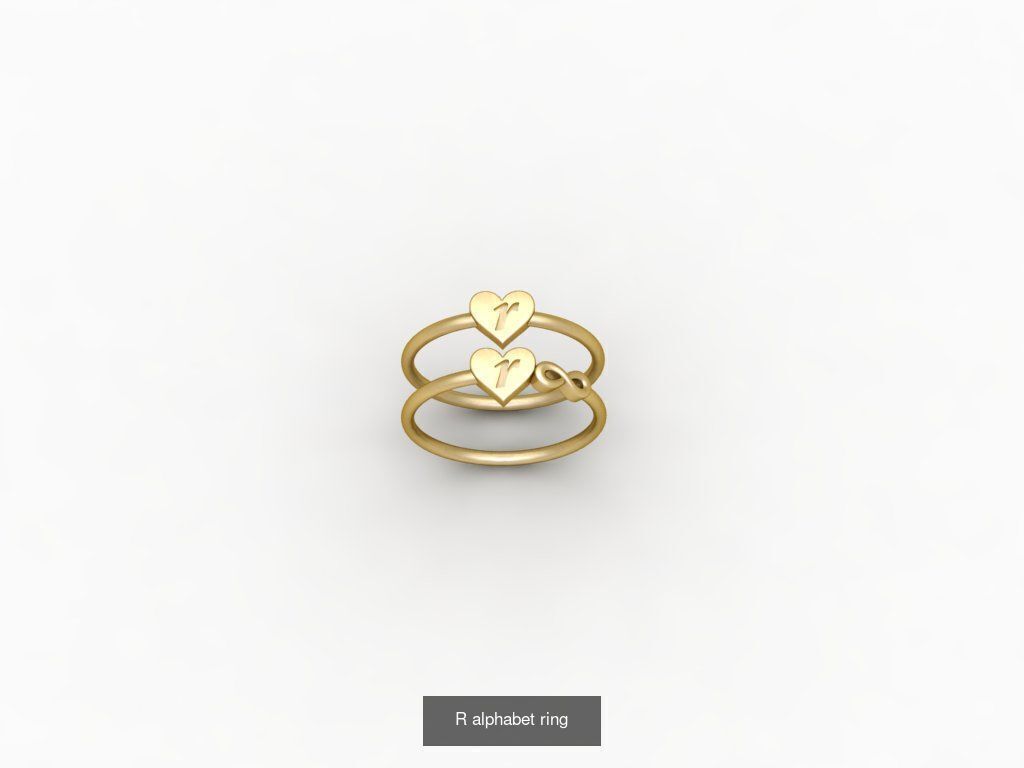 alphabet rings 3D print model alphabet band stl 3D Model Collection_25