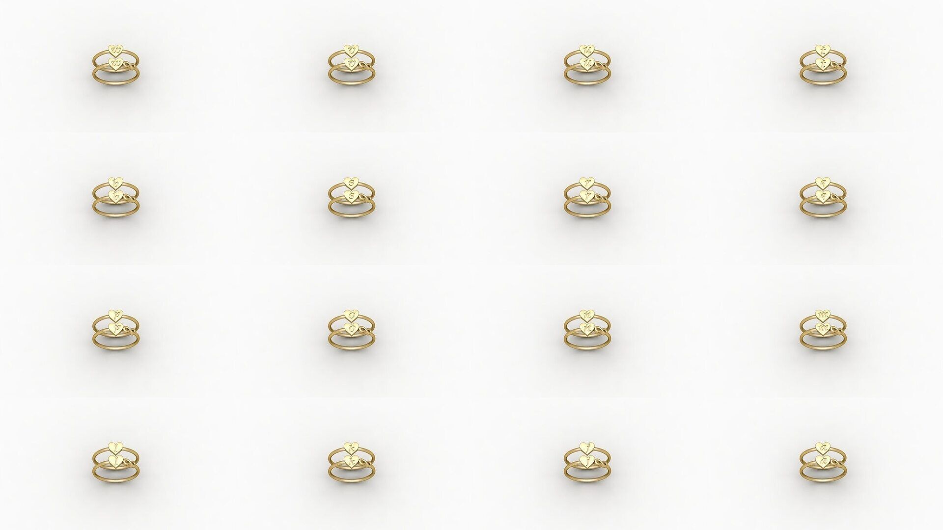 alphabet rings 3D print model alphabet band stl 3D Model Collection_1