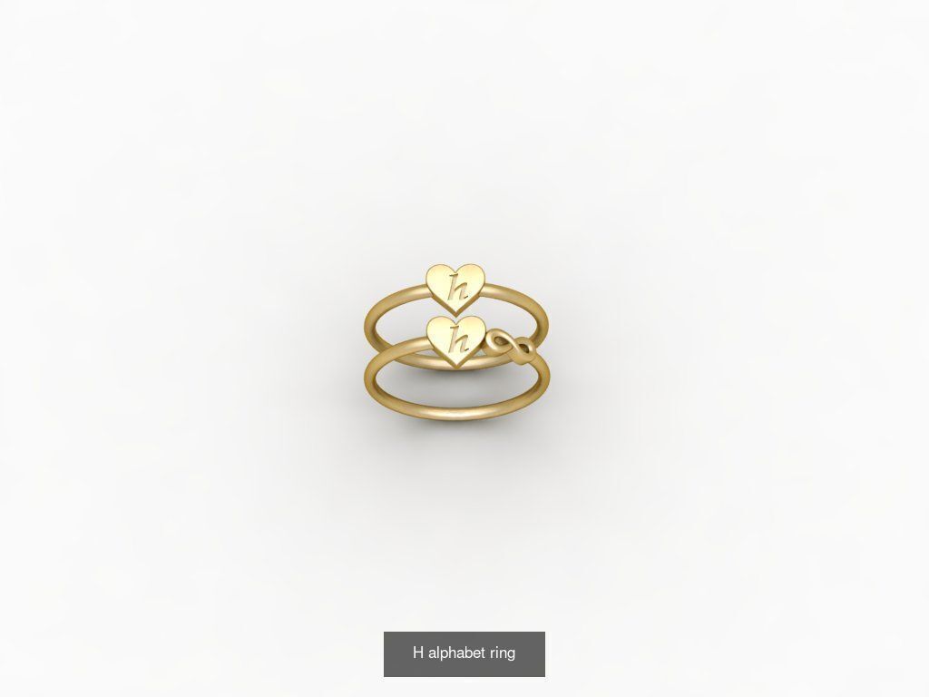 alphabet rings 3D print model alphabet band stl 3D Model Collection_4
