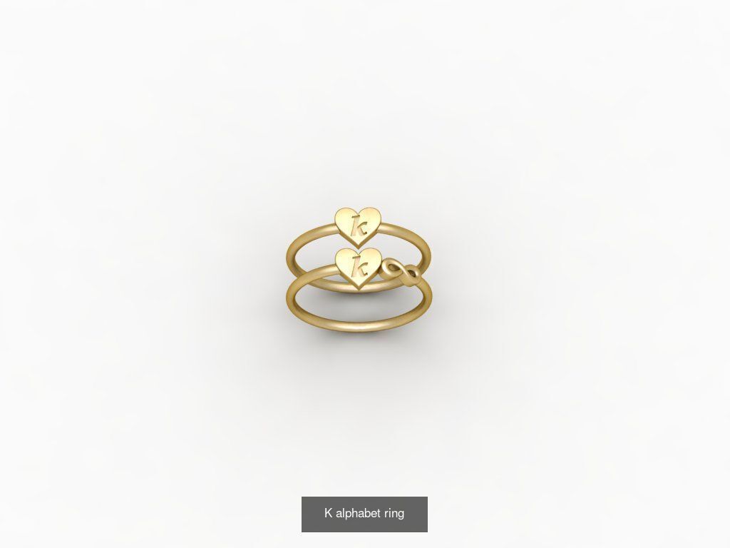 alphabet rings 3D print model alphabet band stl 3D Model Collection_32