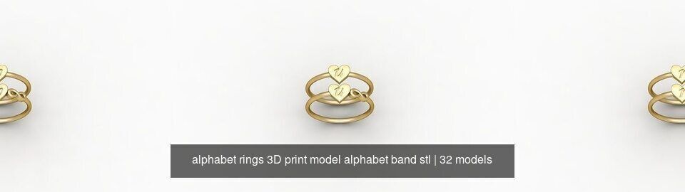 alphabet rings 3D print model alphabet band stl 3D Model Collection_2