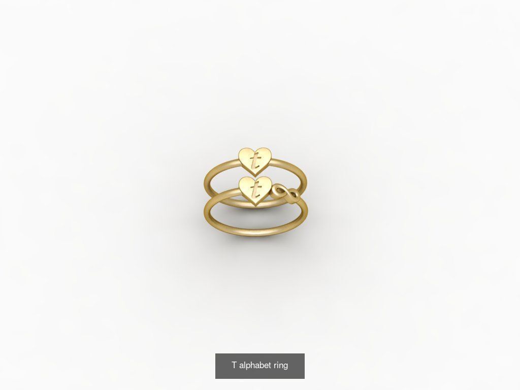 alphabet rings 3D print model alphabet band stl 3D Model Collection_22