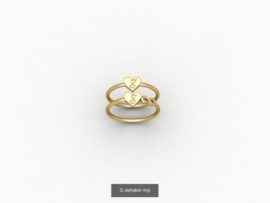 alphabet rings 3D print model alphabet band stl 3D Model Collection_5