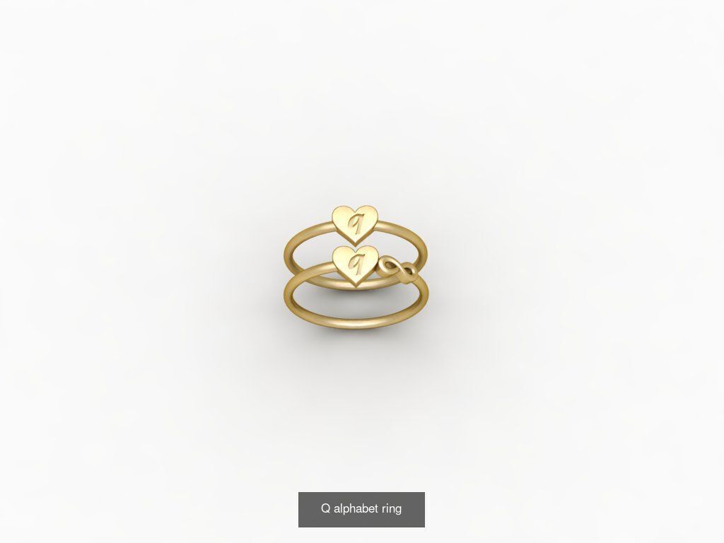 alphabet rings 3D print model alphabet band stl 3D Model Collection_26