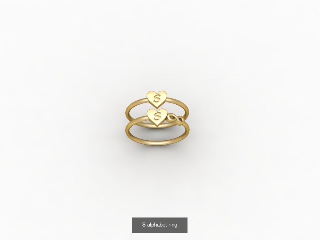 alphabet rings 3D print model alphabet band stl 3D Model Collection_24