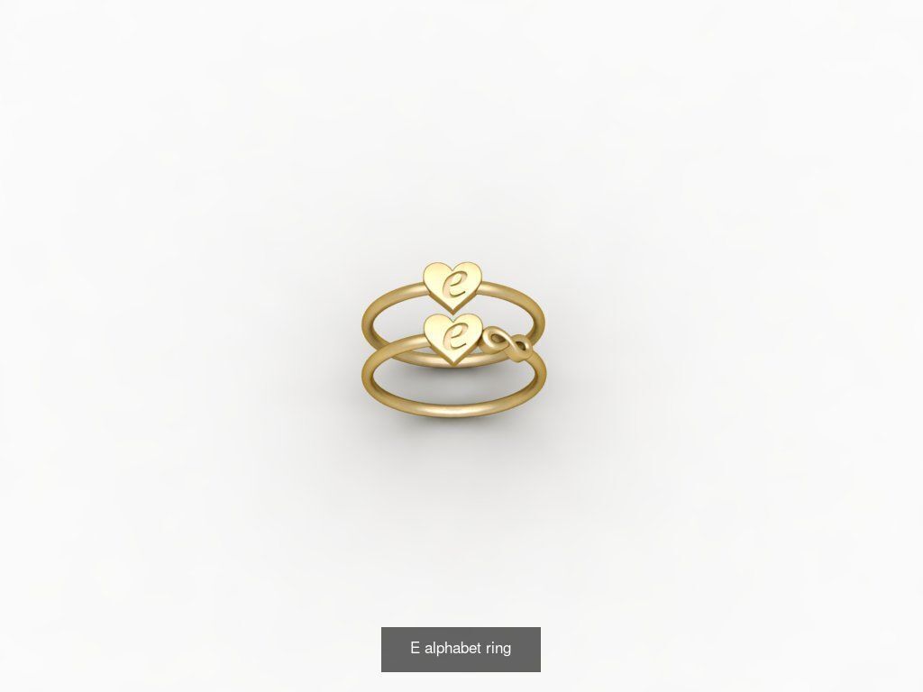 alphabet rings 3D print model alphabet band stl 3D Model Collection_7