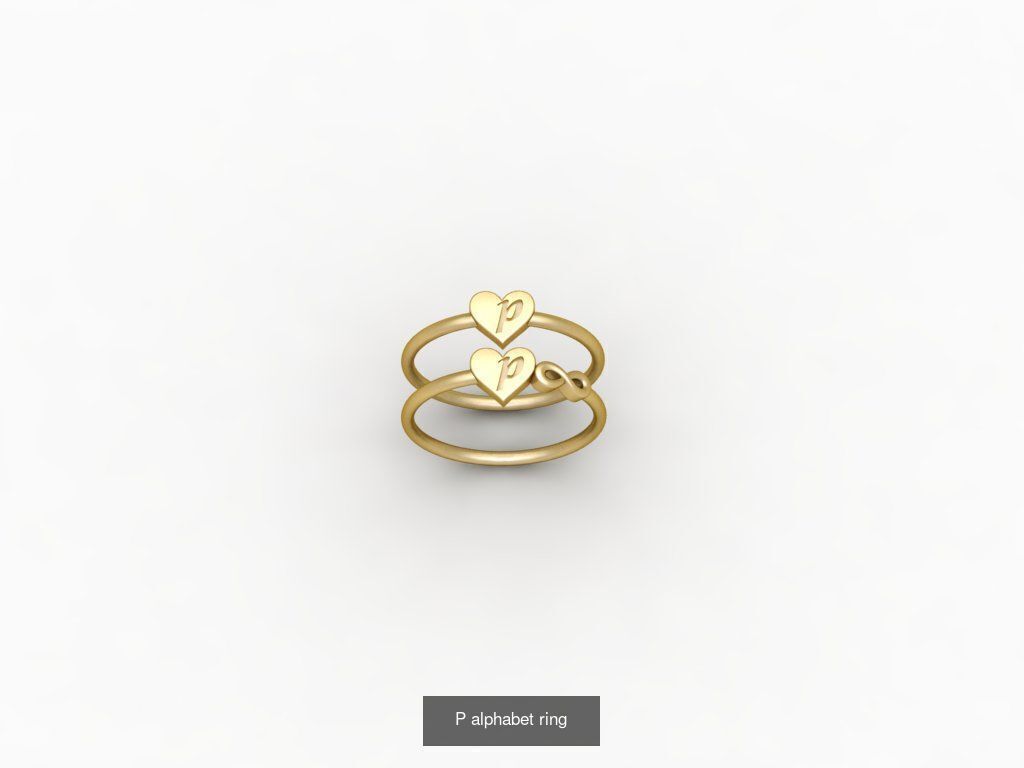 alphabet rings 3D print model alphabet band stl 3D Model Collection_27